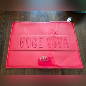 Valentino Voce Viva Red Zippered Pouch
